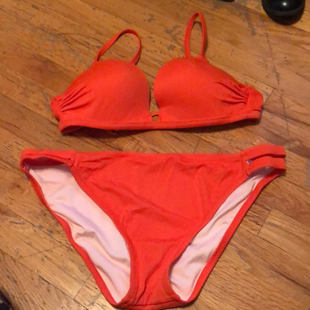 Bright orange bathing suit